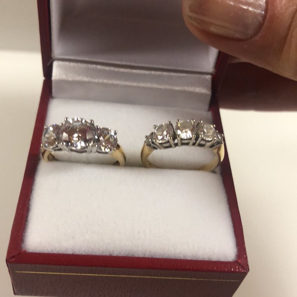 NOW 2 RINGS! One real 14k gold/both great CZ. WOW!